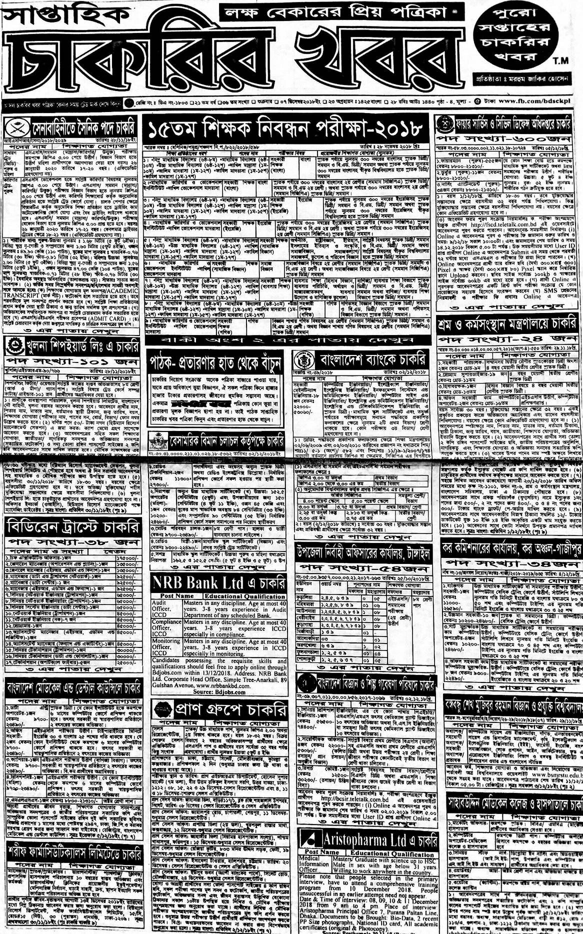 Chakrir Khobor Potrika Bangla Newspaper Jobs Circular – Roadfornaukri
