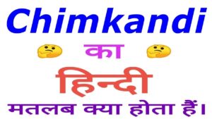 Chimkandi Meaning in Hindi | चिमकंदी शब्द का मतलब क्या है