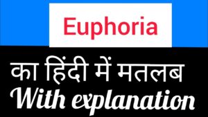 Euphoria Meaning in Hindi – Euphoria का हिंदी में क्या मतलब होता है?